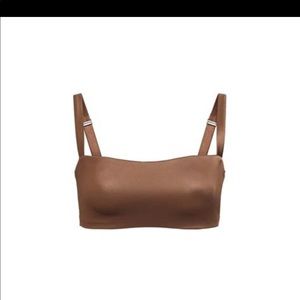 NWT Skims Satin bandeau bralette - Smokey quartz